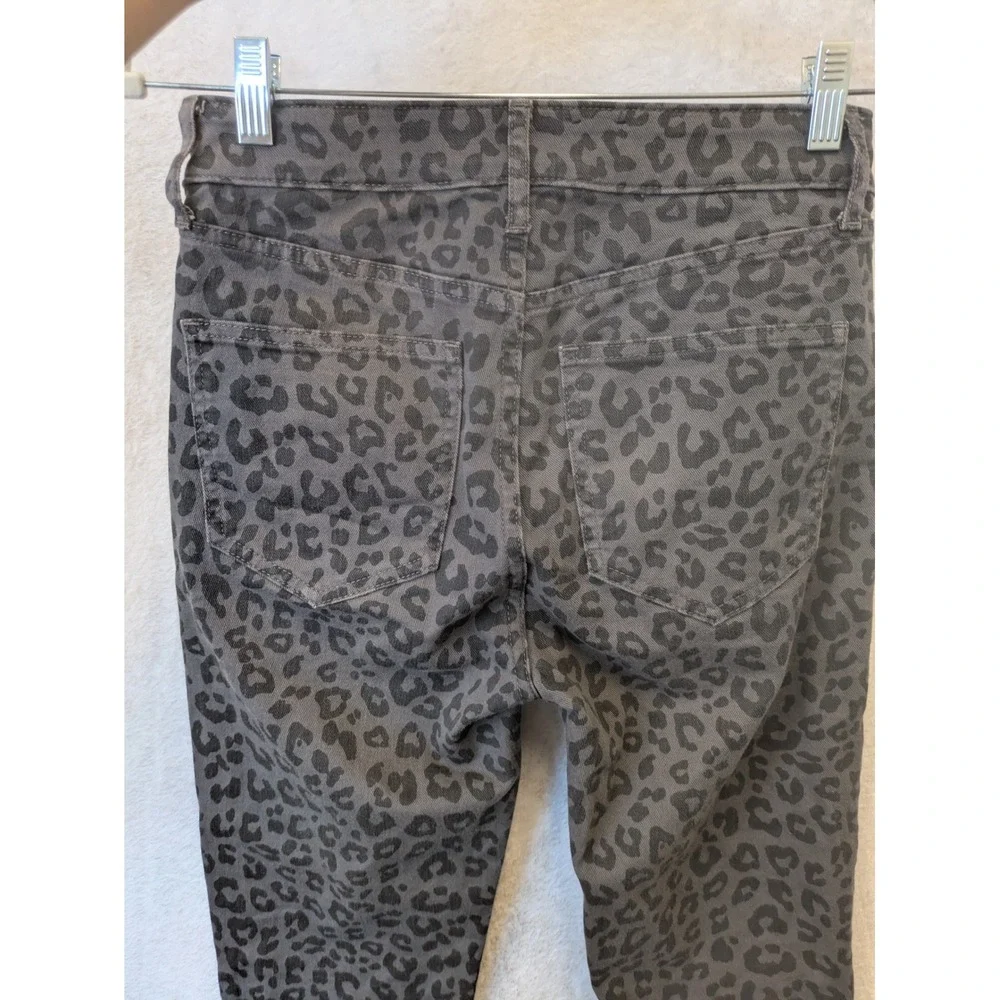 Gap Vintage Slim Sky High Jeans Women's 2 Gray Black Leopard Animal Print